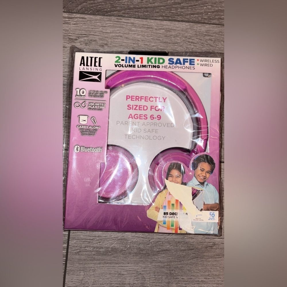 Altec Lansing Kids Headphones Wireless Or Wired Pink New In Box Bluetooth